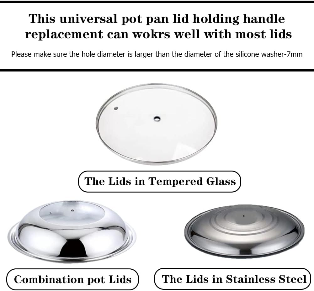 JoyTube Universal Pot Pan Lids Replacement Knob, Silicone Heat Resistant Pan Cover Holding Handles BPA Free Dishwasher Safe Fits Skillets and Kitchen Cookware (Pack of Two-Blue)