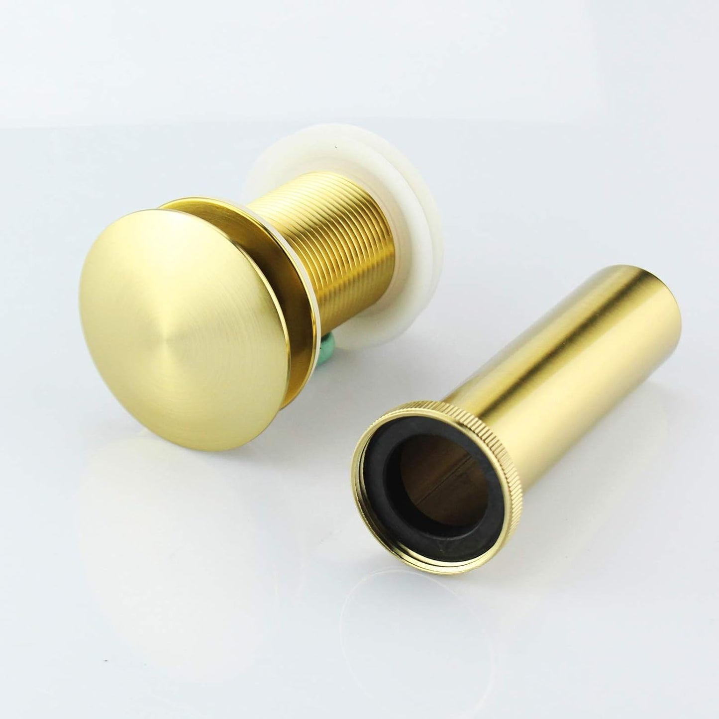 Gold Lavatory Faucet Sink Drain Stopper Without Overflow, Vanity Bathroom Vessel Pop up Sink Drain