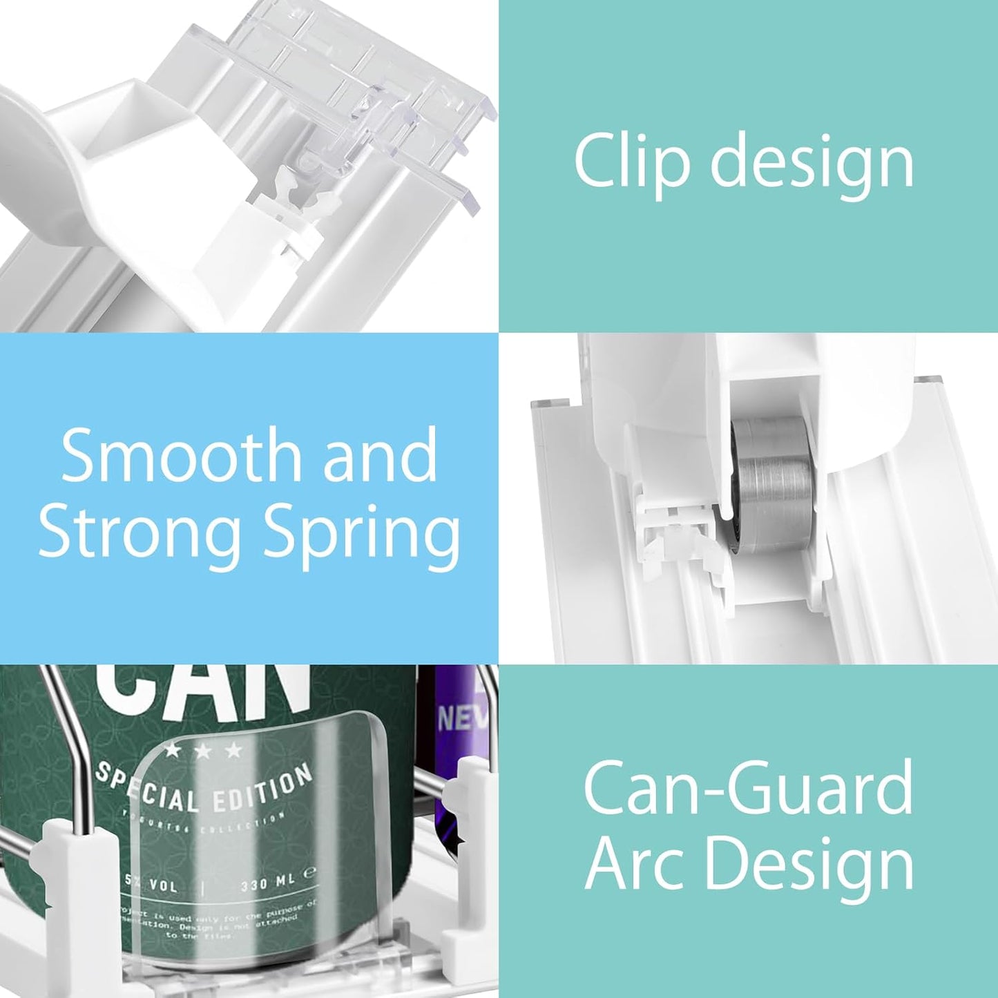 Drink Organizer for Fridge, 5 Row Automatic Pusher Glide, Adjustable Width Soda Can Dispenser for Refrigerator-Holds up to 25 Cans