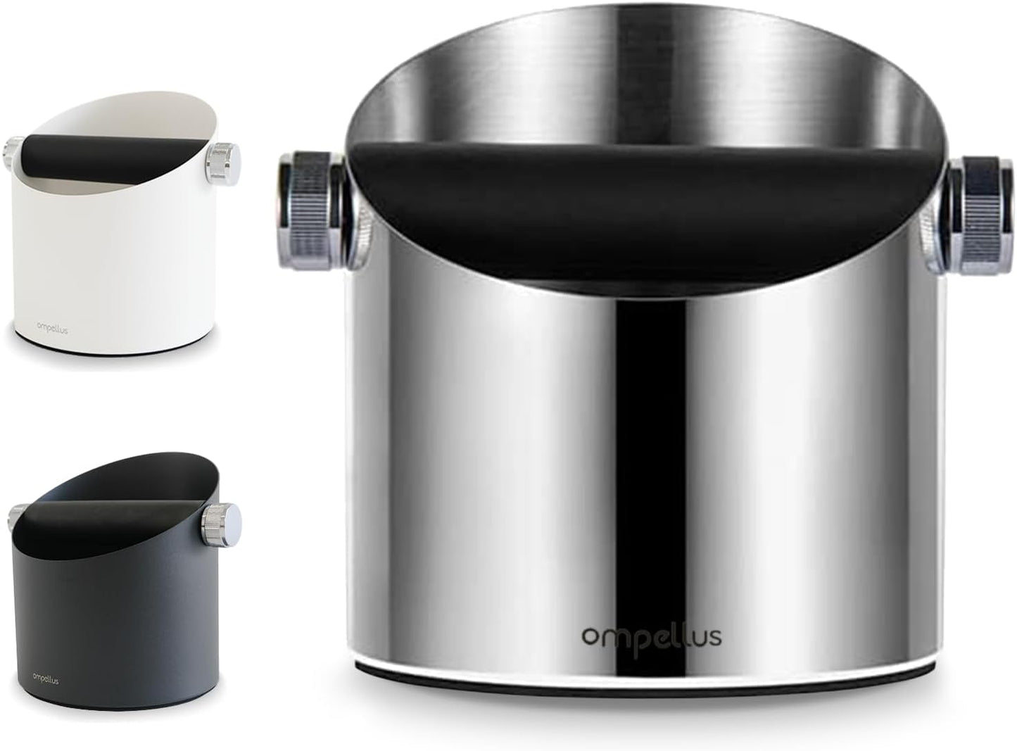 Espresso Knock Box, Large Capacity & Non-Slip Base Coffee Knock Box, Barista Tools, Espresso Machine Accessories (Silver)