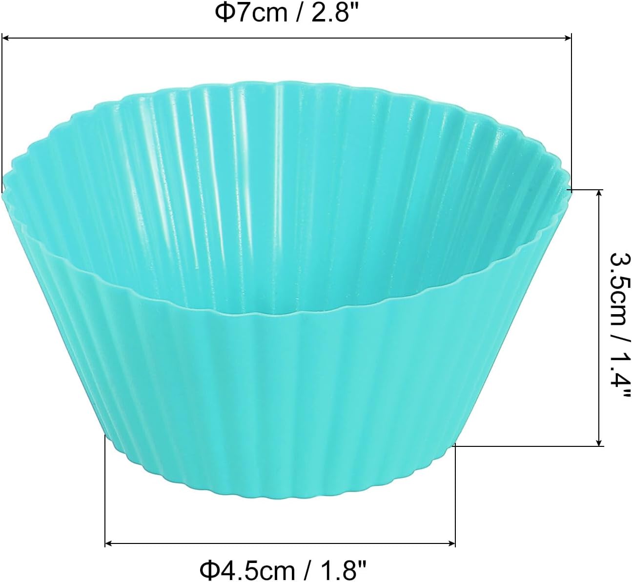 uxcell 18Pcs Silicone Cupcake Liners, Non-Stick Baking Cups, for Cooking Eggs, Baking Muffins and Make a Cake(Mint Green)