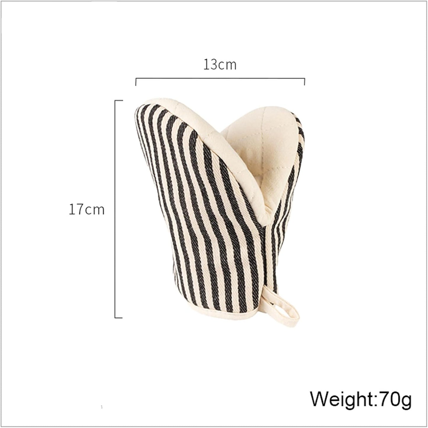 1 Pair Mini Oven Mitts,High Heat Resistant Oven Gloves,Kitchen Short Oven Mit with Hanging Loop for BBQ, Baking, Cooking and Grilling, (Balck)