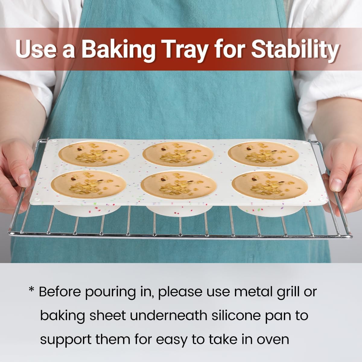 CAKETIME Muffin Top Pan, Silicone Egg Molds for Breakfast Sandwiches 3 Inch Round Baking Pan for Oven English muffins, Whoopie Pies, Corn Bread, Egg bites, Tarts 4 Pack Confetti