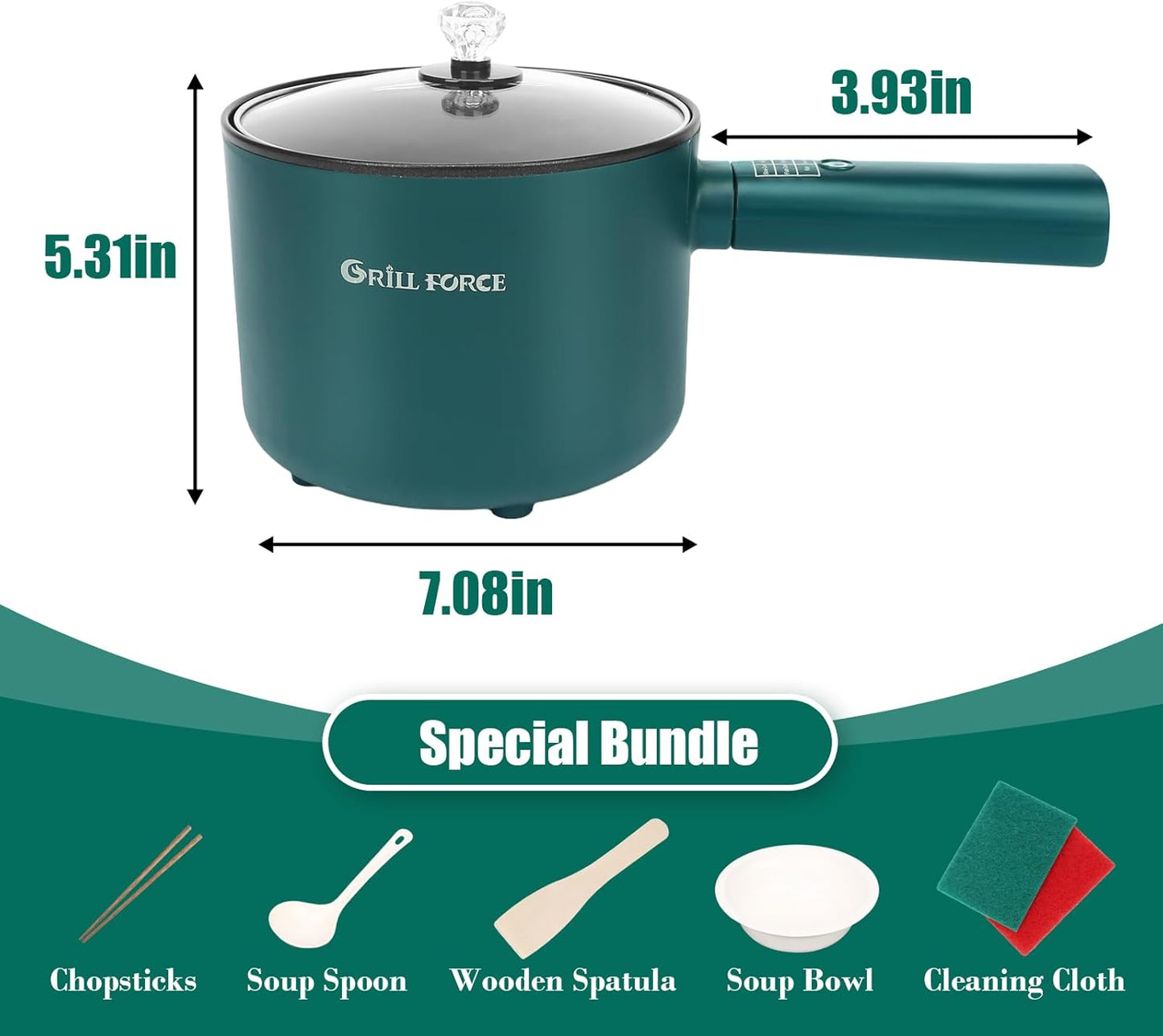 Hot Pot Electric,6 Smart Modes, 1.8L Rapid Noodles Cooker, Portable Cooking Pot, Non-Stick Sauté Pan, Electric Pot for Steak, Pasta, Egg, Soup, BPA Free, Suit Dorm Room and Apartment