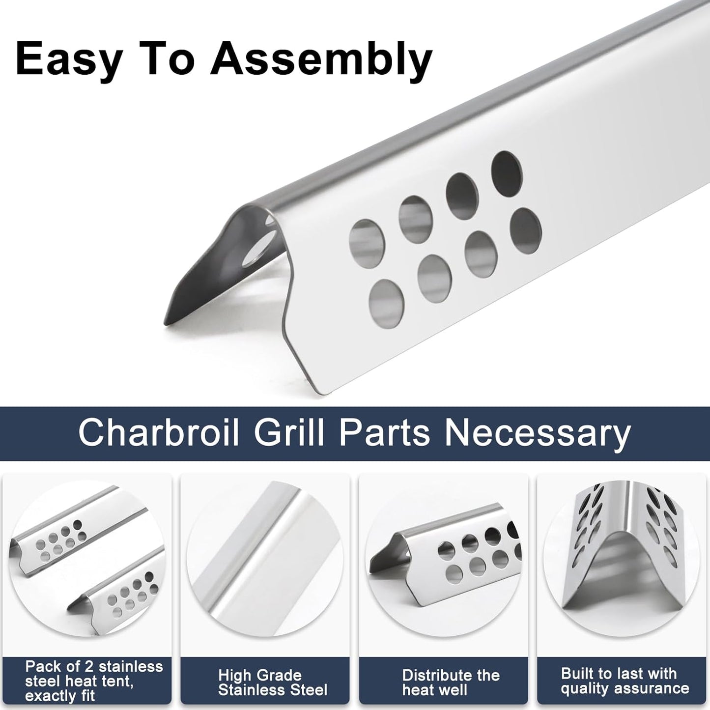 Criditpid Grill Replacement Parts for Charbroil 463242716 463257520 463242715 463276016, Burners, Heat Plate, Crossover Tubes, Ignitors, Cooking Grates & Emitter Plates for Charbroil Commercial Grill