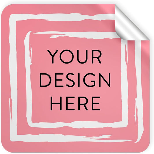 100 Custom Vinyl Stickers - Upload Your own Image, Text, Design, Logo - Personalized Logo Labels for Handmade, Packaging, Bottle, Jars, Candle, Brand Stickers (Mountain, 1.5x1.5 Square)