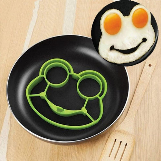 Breakfast Omelette Mold Silicone Egg Pancake Ring Shaper Cooking Tool DIY Kitchen Accessories Gadget Egg Fired Mould (Frog)
