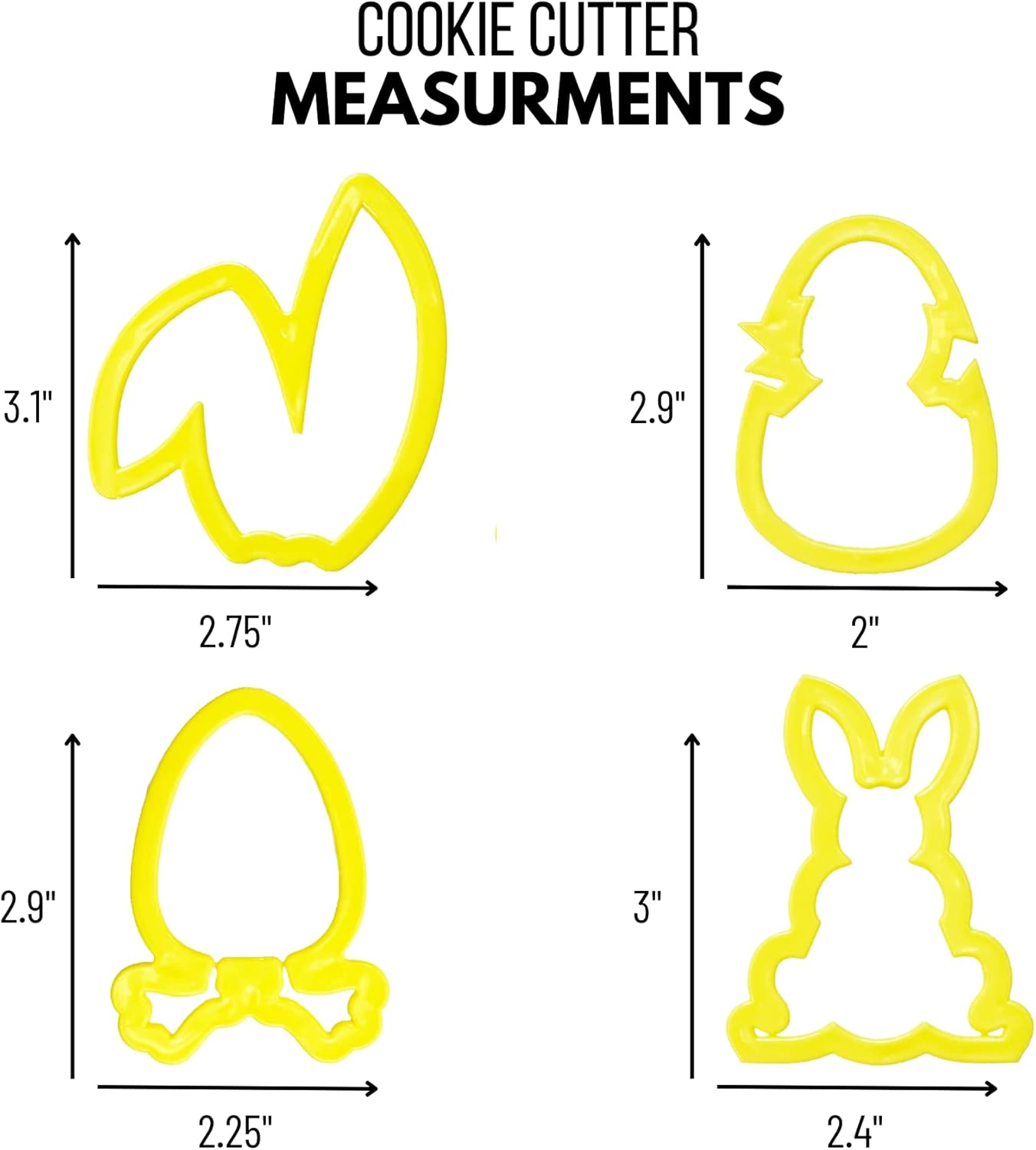 Cookie Cutter Kingdom - Cookie Cutters - Cookie Cutter Mold Perfect for Cakes Biscuits and Sandwiches (Easter 4 Pack)