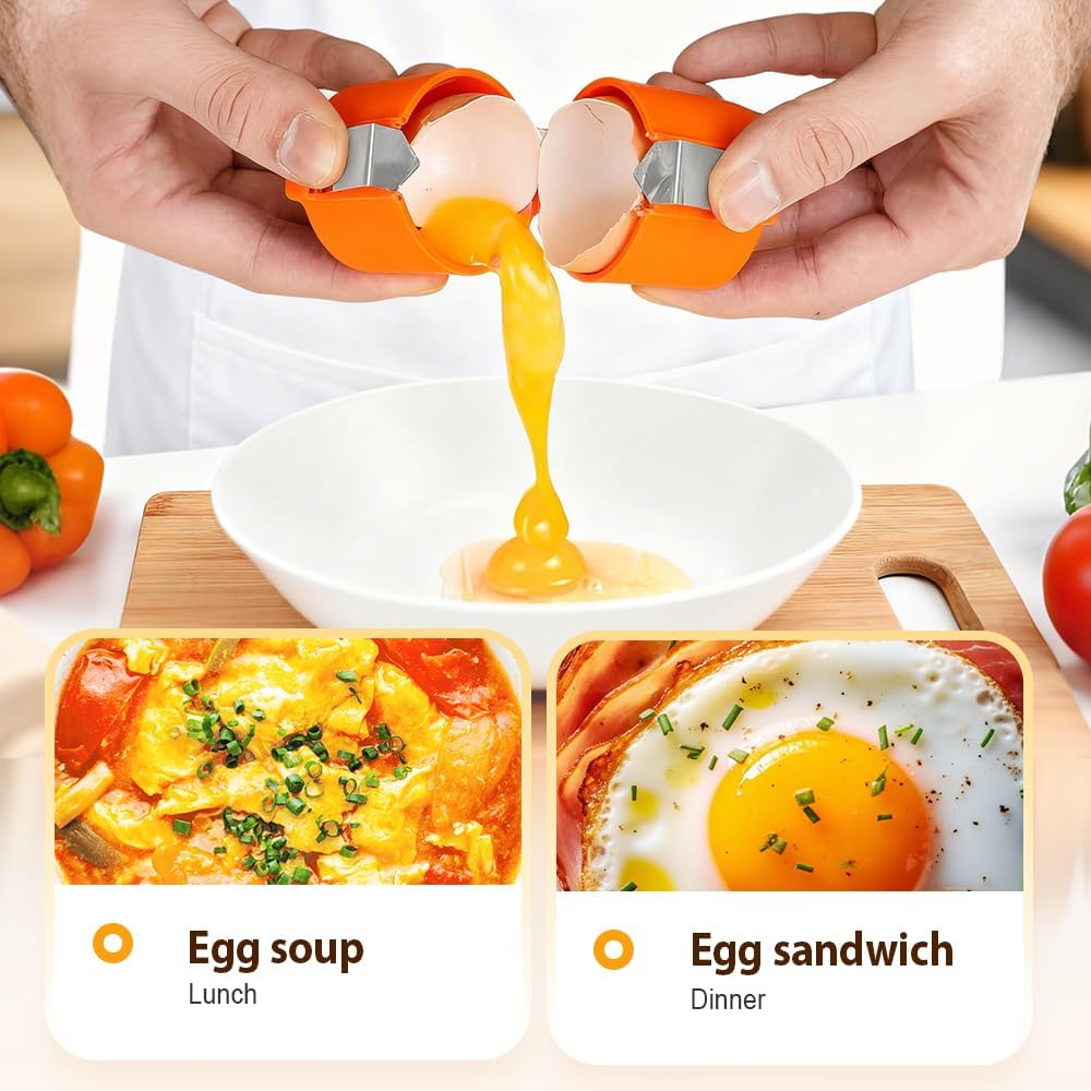 Egg Shell Opener, 2026 Upgrade Egg Peeler, Stainless Steel Egg Slicer for Hard Boiled Eggs, Egg Peeling Tool, Hard Boiled Egg Peeler, Egg Shell Cutter for Boiled Egg (Mix 3PCS)
