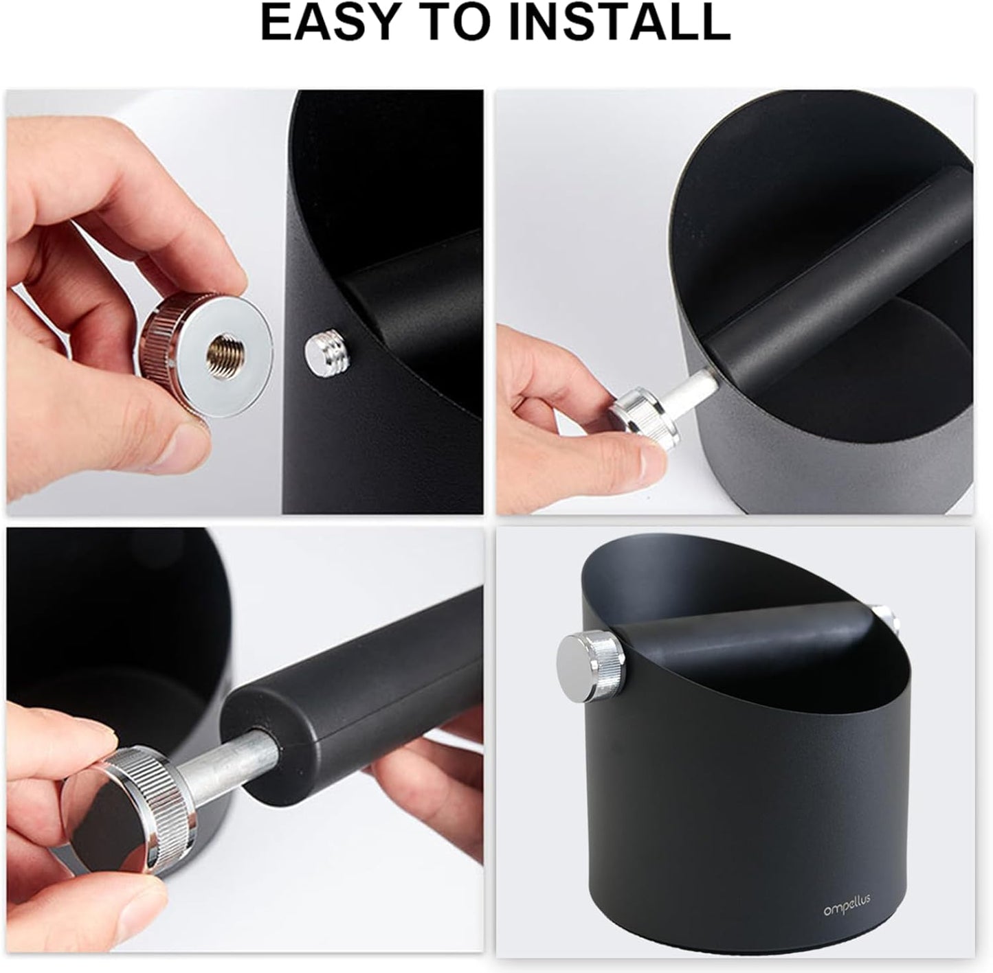 Espresso Knock Box, Large Capacity & Non-Slip Base Coffee Knock Box, Barista Tools, Espresso Machine Accessories (White)