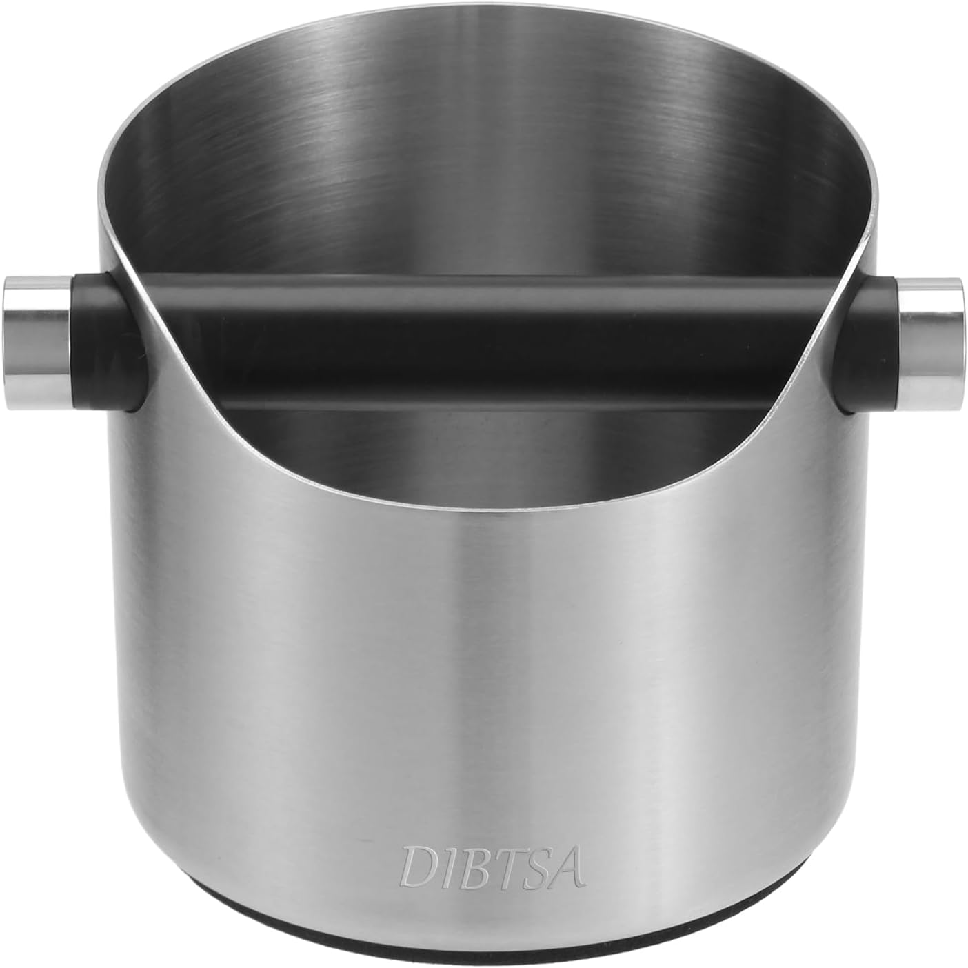 Espresso Knock Box, Stainless Steel coffee grounds container, Espresso grounds knock box With Non-slip Base and Removable Bar