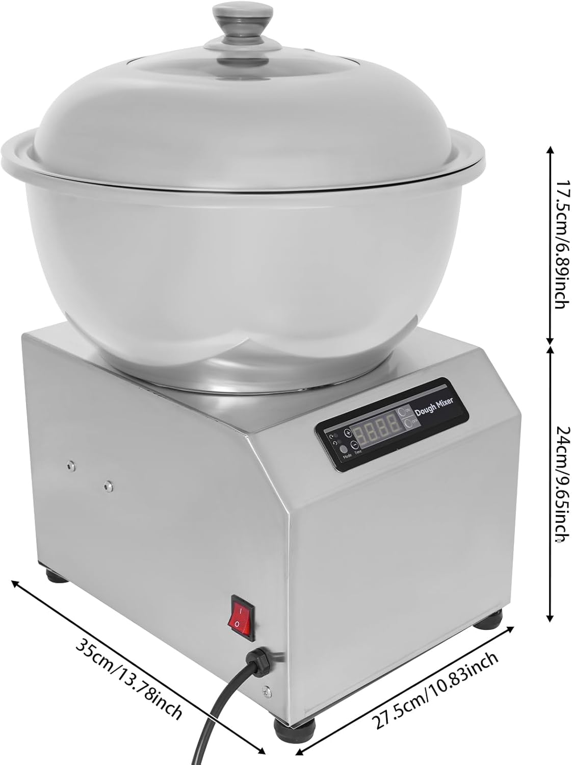 Commercial Dough Mixer Electric, 14Qt 1500W 201 Stainless Steel Large Dough Maker Machine, Heavy Duty Flour Mixing Machine, Bread Mixer for Restaurant School Bakery