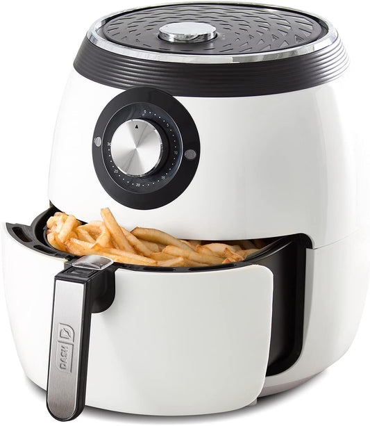 Dash Deluxe Electric Air Fryer + Oven Cooker with Temperature Control, Non-stick Fry Basket, Recipe Guide + Auto Shut Off Feature, 1700-Watt, 6 Quart - White