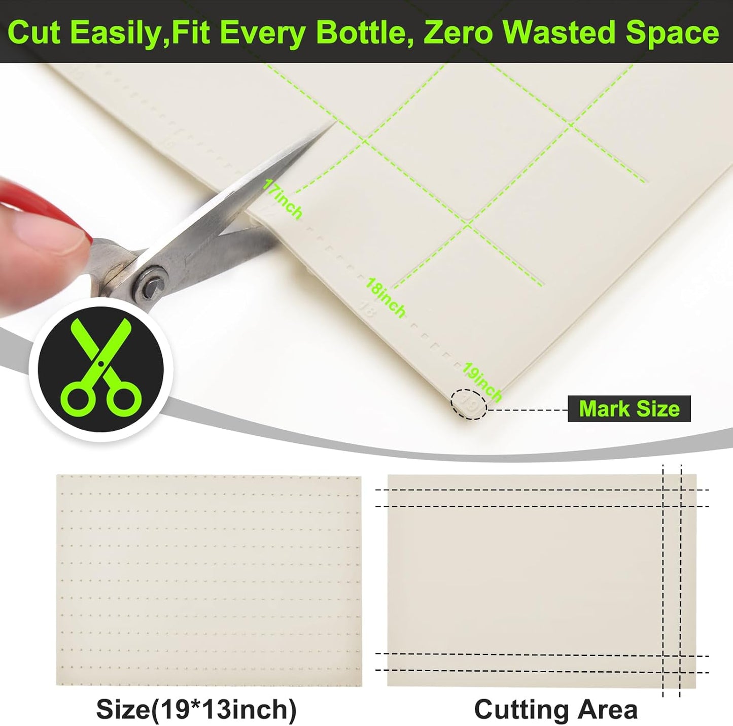 Gosmol Spice Drawer Organizer insert, Adjustable & Non-Slip Silicone Spice Drawer Liner, in Drawer Spice Organizer for Seasoning Jars and Spices Bottles Spice Rack -Pearl