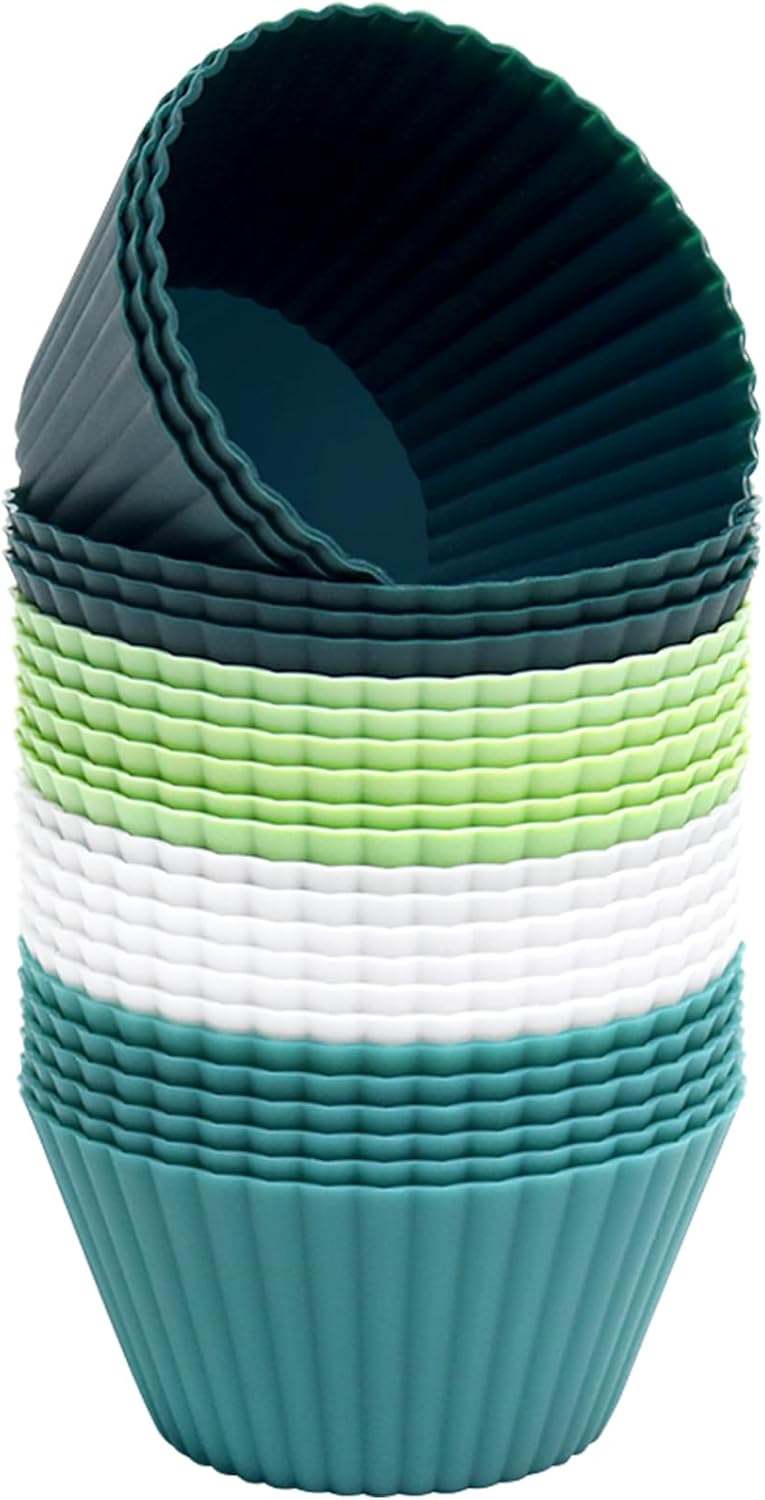 Extra Large Silicone Cupcake Muffin Cups 24 Pcs, 3.54 Inch Muffin Liners, Reusable Large Silicone Baking Cups Easy to Clean, Great for Cupcake, Mousse