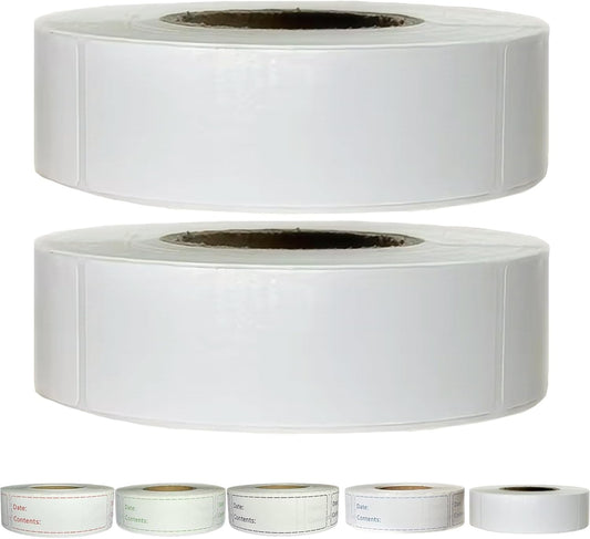 1000pcs Freezer Labels,1x3 inch for Food containers,Food Labels Quick and Easy to Remove- Easy to Write on(White)