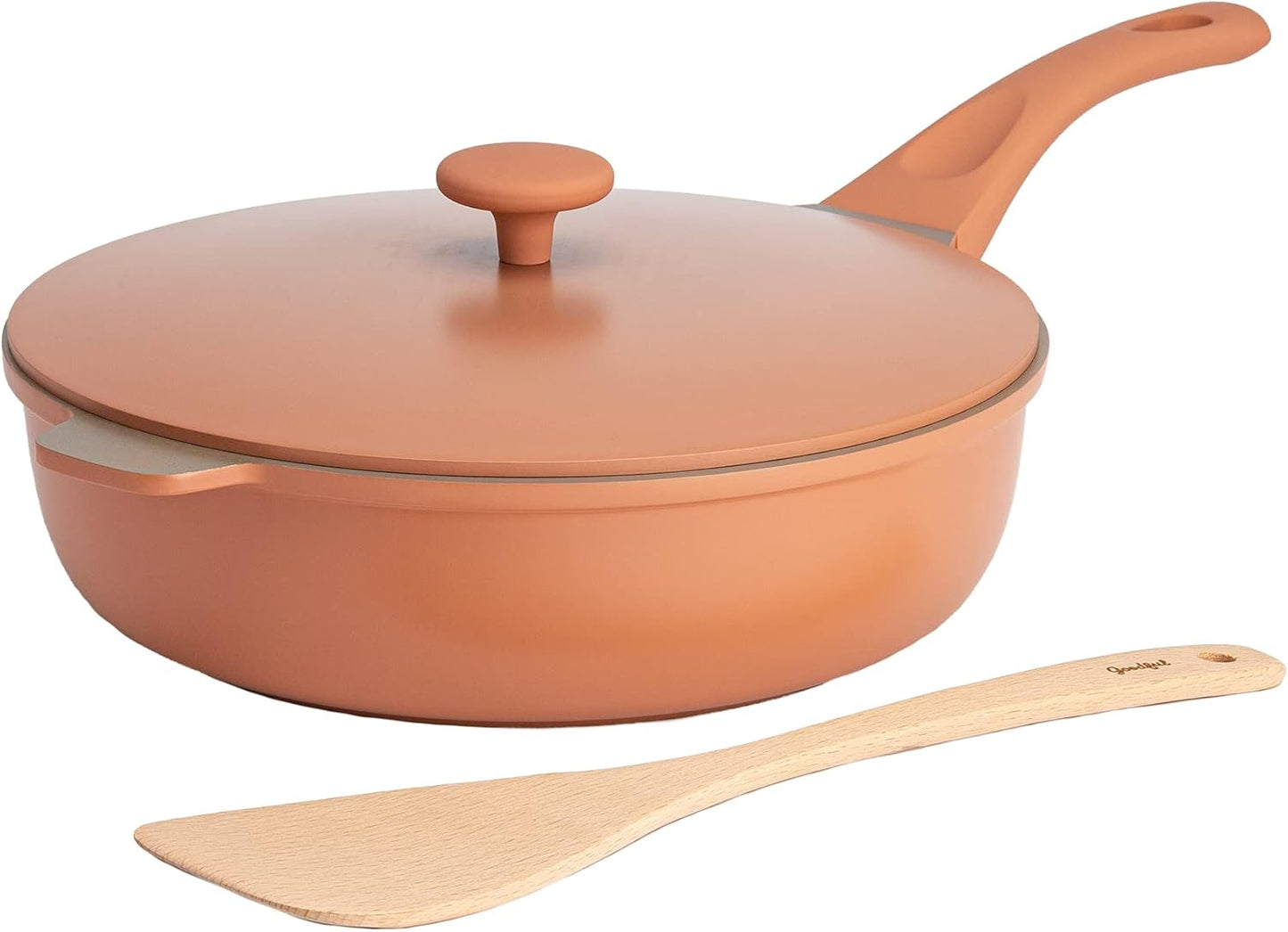 Goodful All-in-One Pan, Multilayer Nonstick, High-Performance Cast Construction, Multipurpose Design Replaces Multiple Pots and Pans, Dishwasher Safe Cookware, 11-Inch, 4.4-Quart Capacity, Terracotta