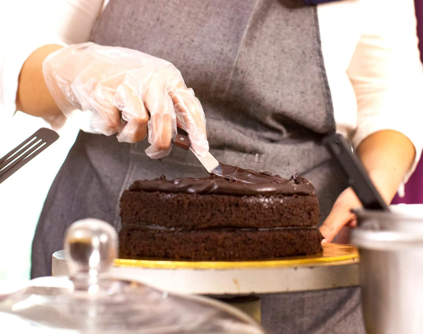 Icing Spatula | Professional Cake Angled Offset Spatula with 4.5" Stainless Steel Blade | Thickened Frosting Knife with Durable Wooden Handle for Cake Decorating, Pastry & Baking [2PK]