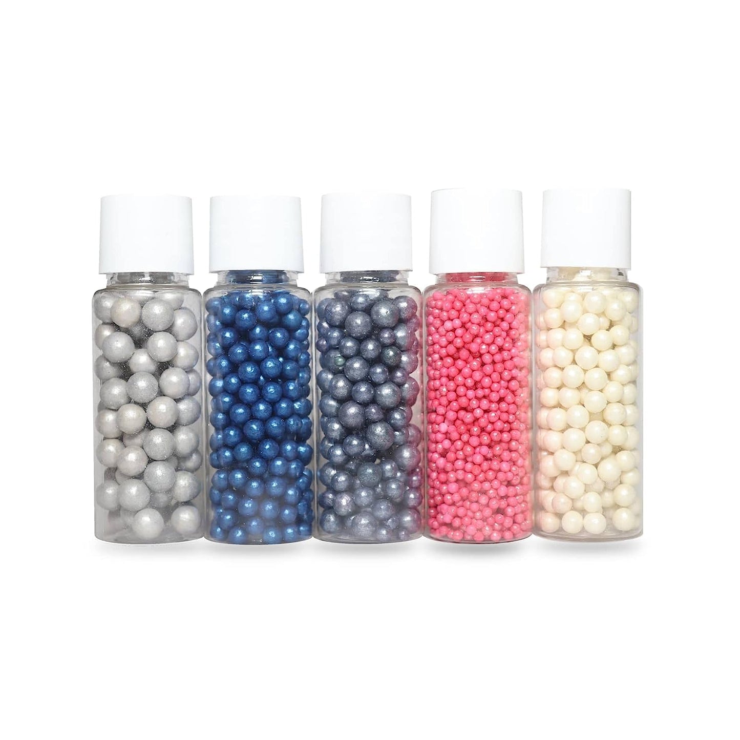Confect Sprinkles Retro Pop Disco Ball Mashup Sprinkles Mix Navy Blue, Grey, Hot Pink, Sliver & White Dragees for Cakes & Cupcakes Decoration Assorted pack of 5 | Vegan, Gluten-Free, Dairy-Free, Palm Oil-Free, No Artificial Dyes - 5 Oz