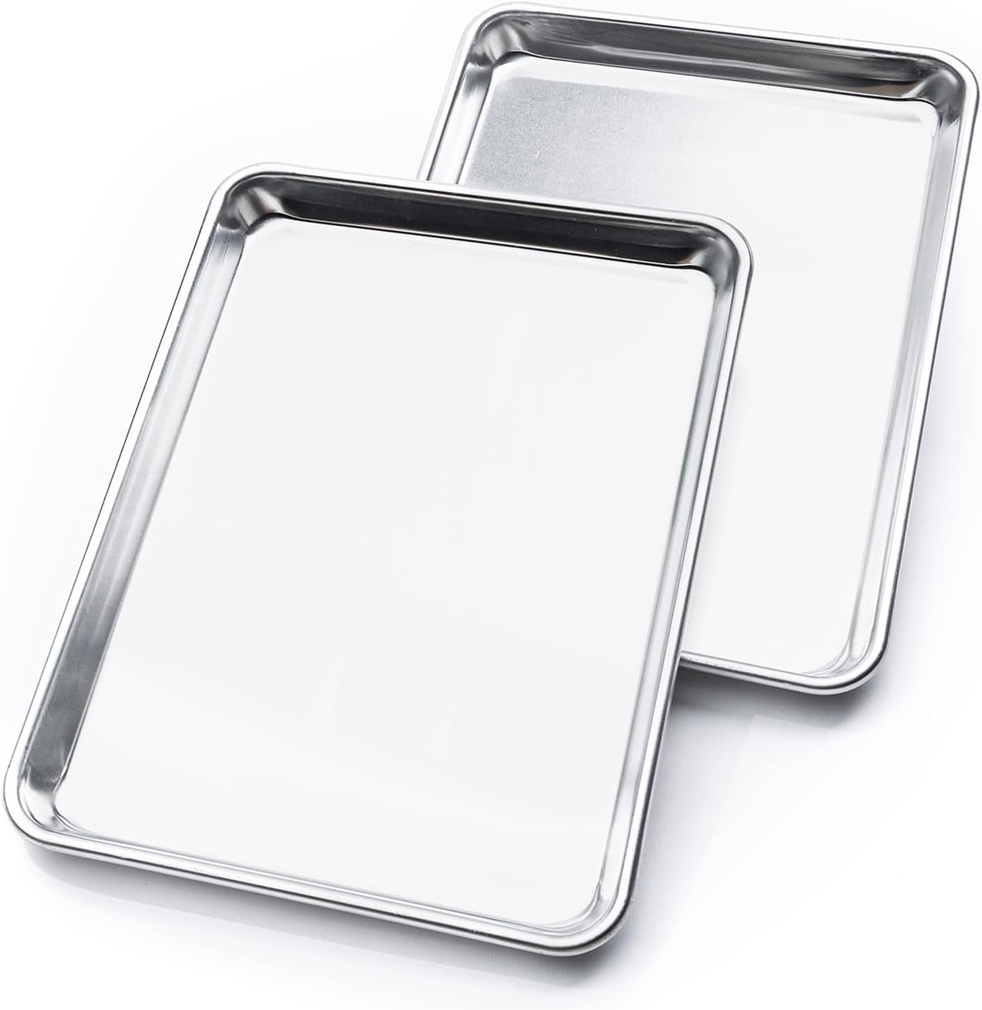 KITCHENATICS Premium Quality Half Sheet Size Baking Pans, Nonstick Cookie Sheets for Baking, Oven Safe Baking Sheet Pans, Heavy Duty 1/2 Commercial Baking Sheets for Oven - 13.1" x 17.9" IN, Set of 2