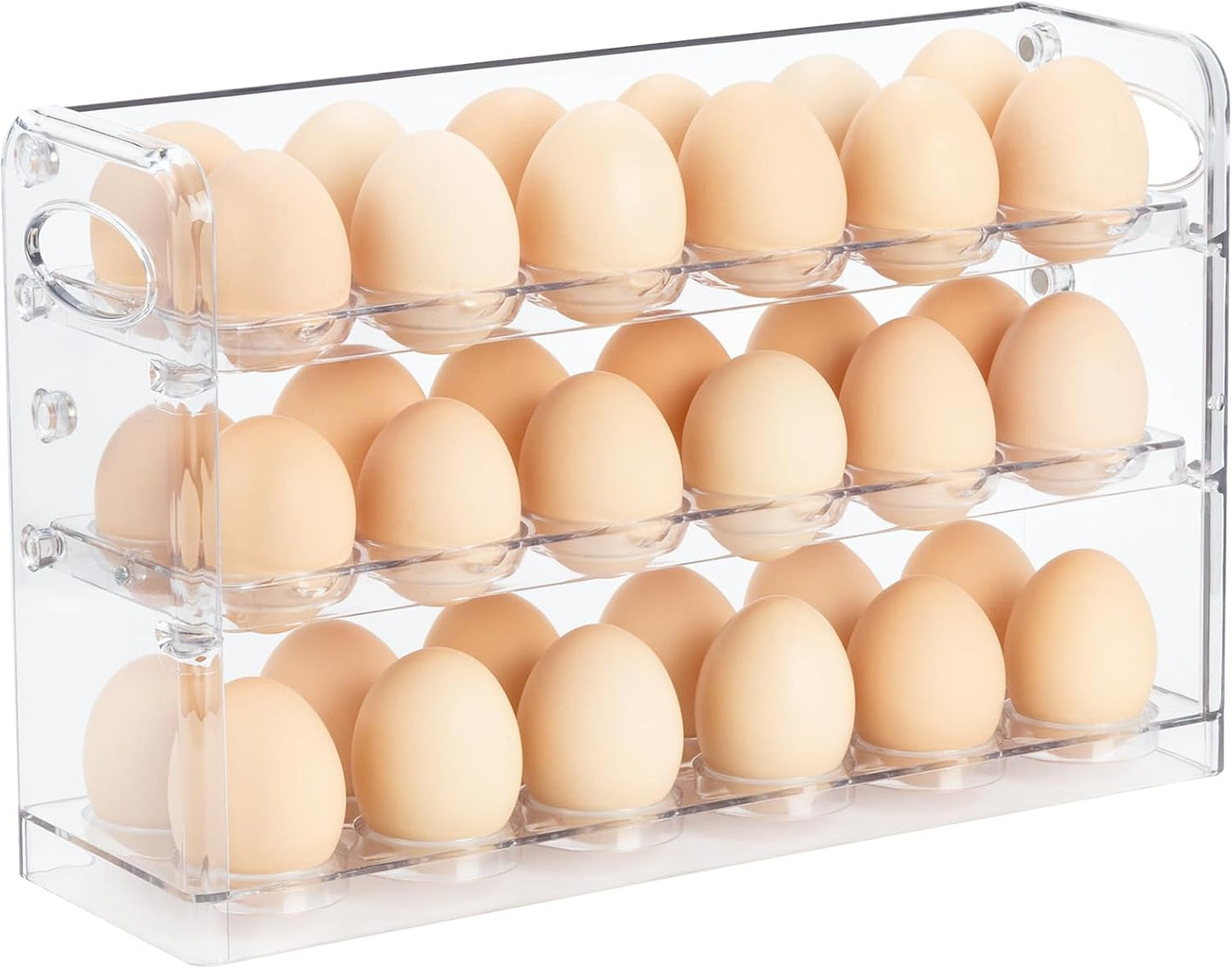 Egg Holder for 36 Eggs, Egg Storage for Refrigerator, PET Egg Container for Kitchen Countertop, Egg Dispenser, Egg Tray, Clear