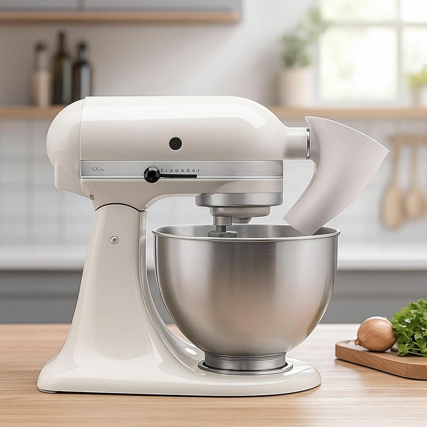 Flour Funnel for Kitchen Aid Stand Mixer, Plastic Funnel with Easy-Pour Attachment Fits KSM150 5-Quart Tilt-Head Mixers, Mess-Free Baking Accessory for Flour, Sugar, and Egg Liquid (PURPLE1PCS)