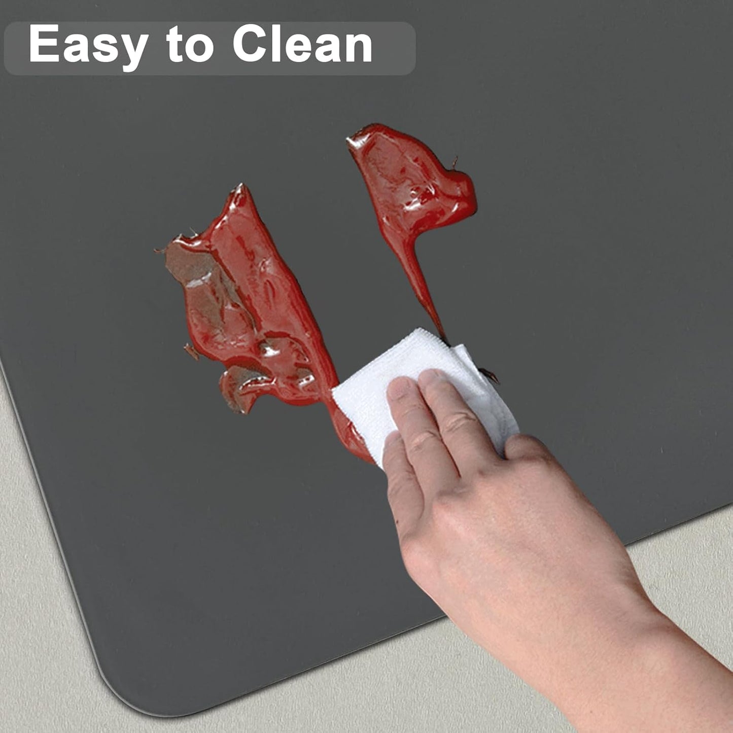 Large Silicone Mat, 48"x32"(120cmx80cm) Silicone Mats for Kitchen Counter, Non-Slip Heat Resistant Mat, Kitchen Counter Mat, Waterproof Countertop Protector for Craft, Semitransparent