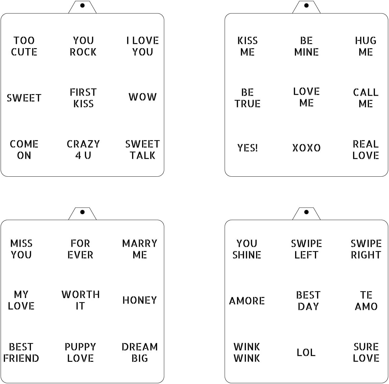 Mini Heart Conversation Cookie Cutter and Stencil Set Bundle Family Love Bakery Cutter Valentine Stencils DIY Bakery for Wedding Holiday and Lover Kids Painting Coloring Pages Comb (Mini Heart)