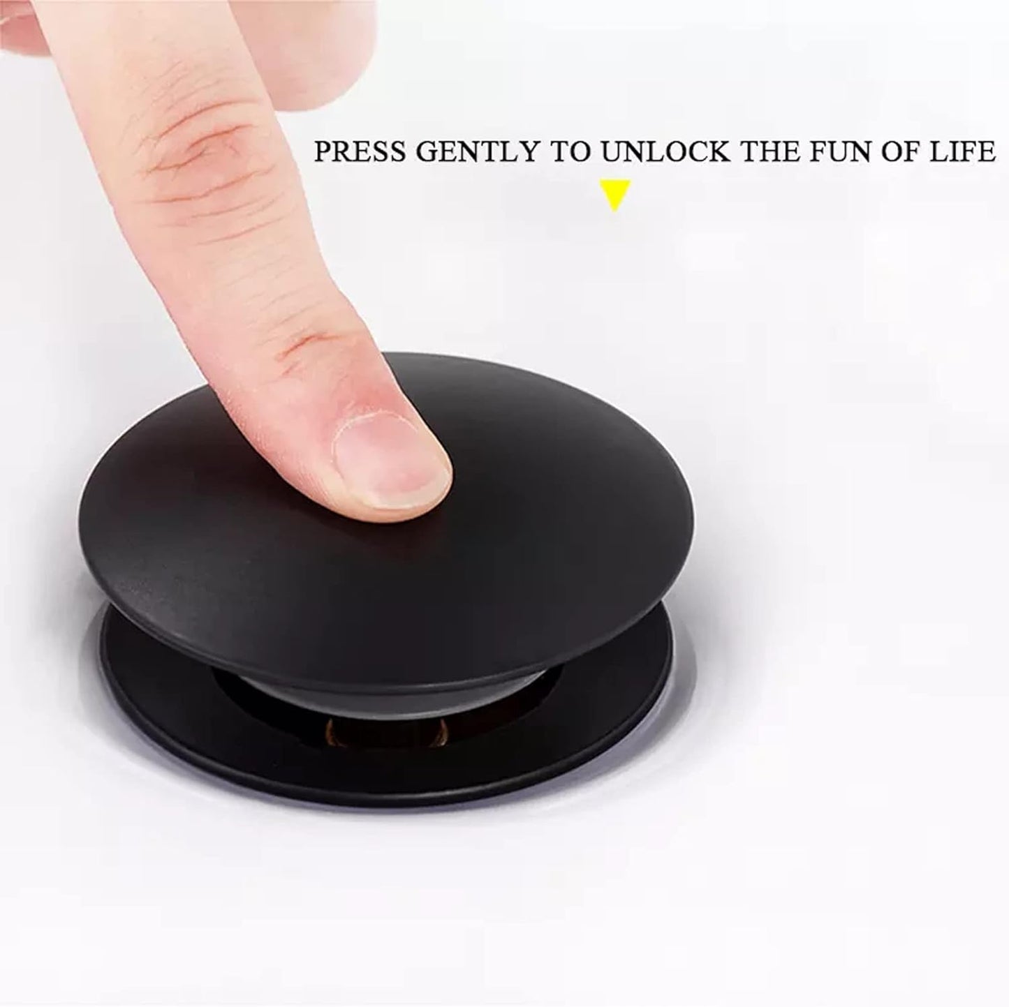 Bathroom Sink Drain,5 Pack Drain Stopper Bathroom Sink with Overflow,Pop Up Drain Assembly with Detachable Strainer Basket,Built-in Anti-Clogging Strainer,Stainless Steel Mattle Black