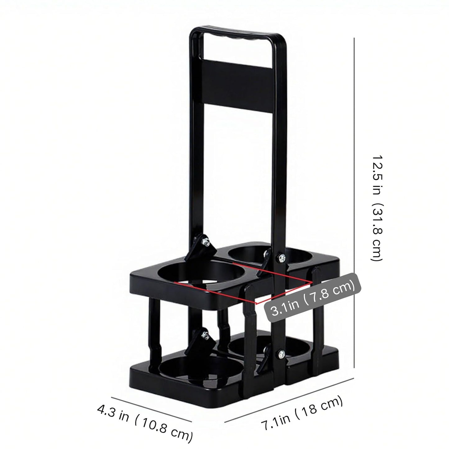 Bodaon 2 Cup Drink Carrier with Handle, Plastic Cup Carriers for Drinks, Drink Holder for Car, GrubHub/Eats Doordash Accessories, Portable Foldable Reusable Mobile, Use for Food Delivery Bag, Black