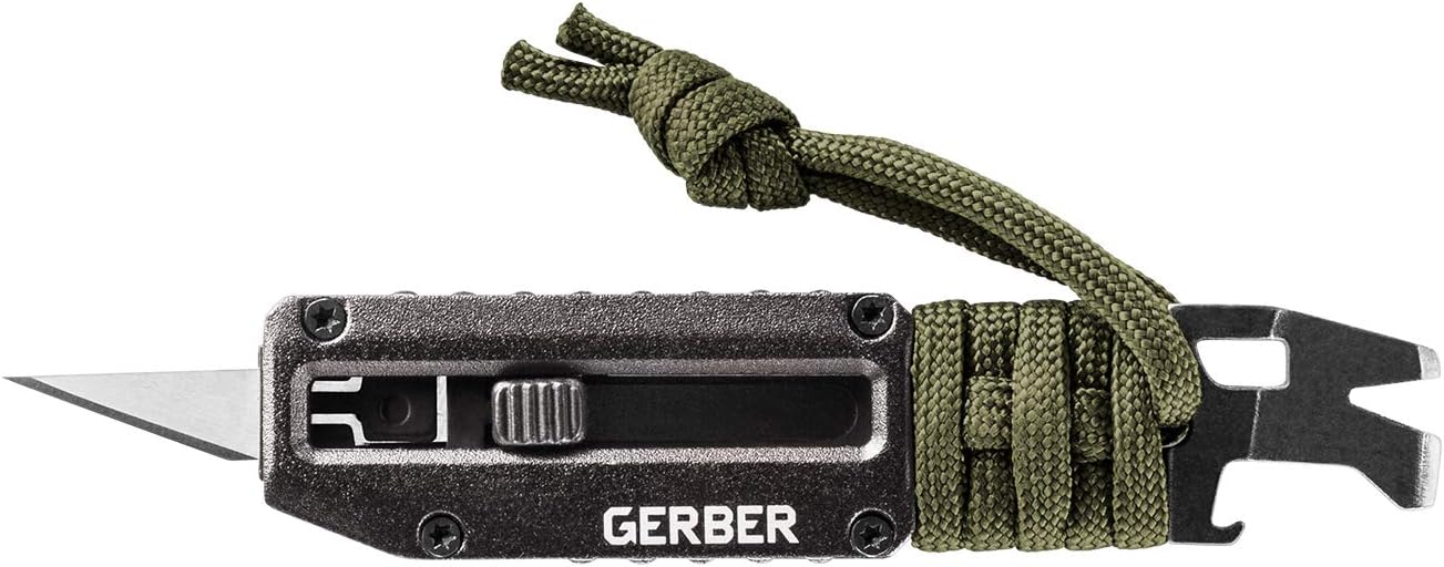 Gerber Gear Prybrid X EDC Multitool Pocket Utility Knife - Razor Knife with Retractable Hobby Blade and Pry Bar - Green