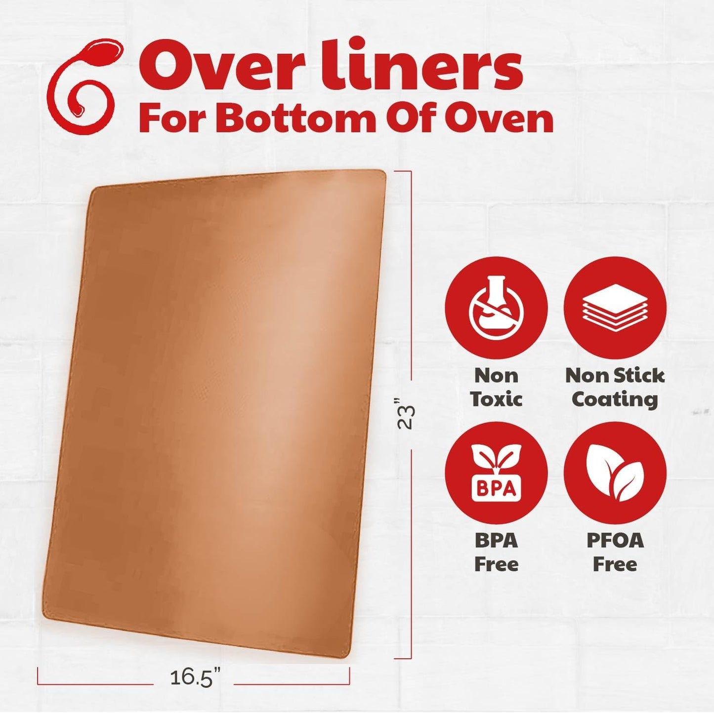 Cooks Innovations Non-Stick Oven Protector Mat - Heavy Duty Nonstick Oven Rack Liners to Protect Convection, Electric, Gas, & Microwave Ovens - BPA & PFOA Free Heat Resistant Baking Mat