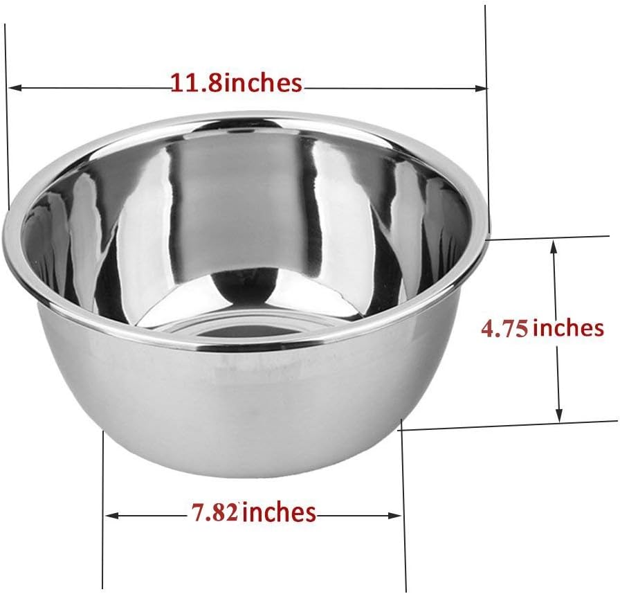 meleg otthon Stainless Steel Bowl,6.5ＱT Salad Bowl,Metal Bowls,Stainless Steel Basin,Heavy Duty Deeper Edge Mirror Finish Dishwasher Safe Bowl (XL)…