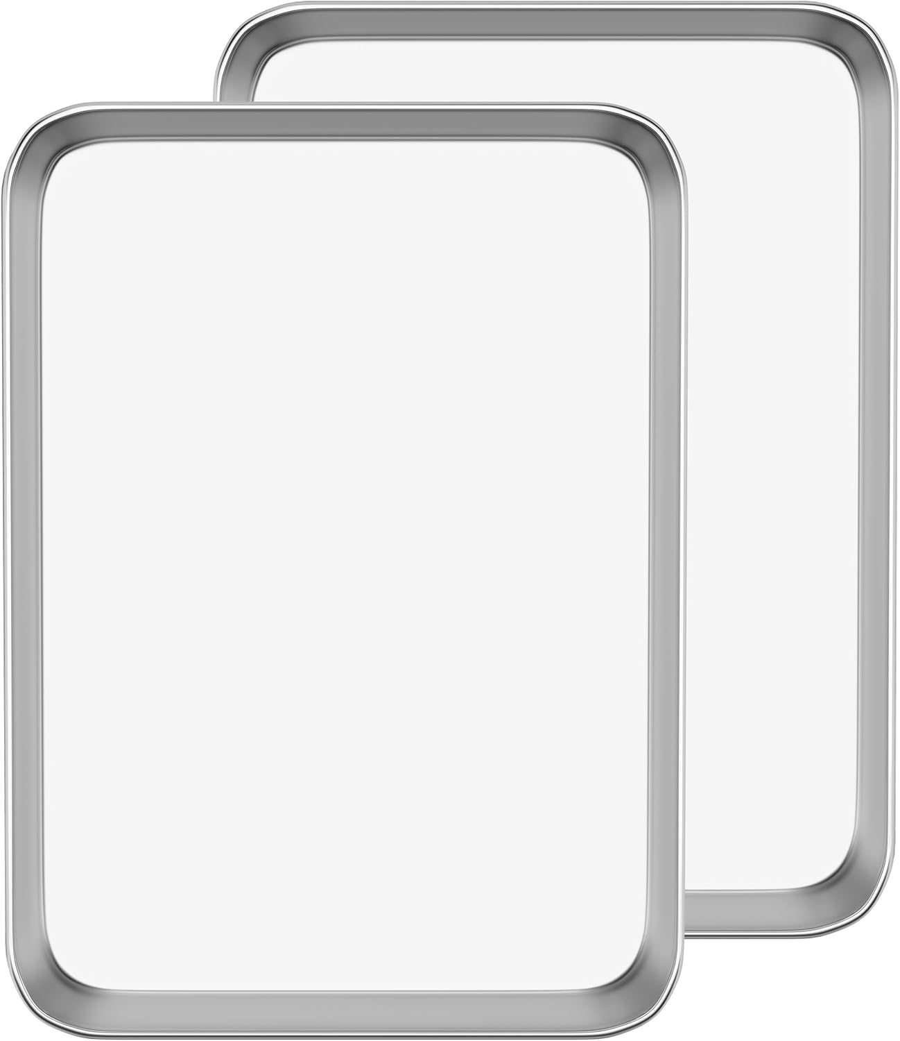 Baking Sheet Cookie Sheet Set of 2, Umite Chef Stainless Steel Baking Pans Tray Professional 9 inch, Non Toxic & Healthy, Mirror Finish & Rust Free, Easy Clean & Dishwasher Safe