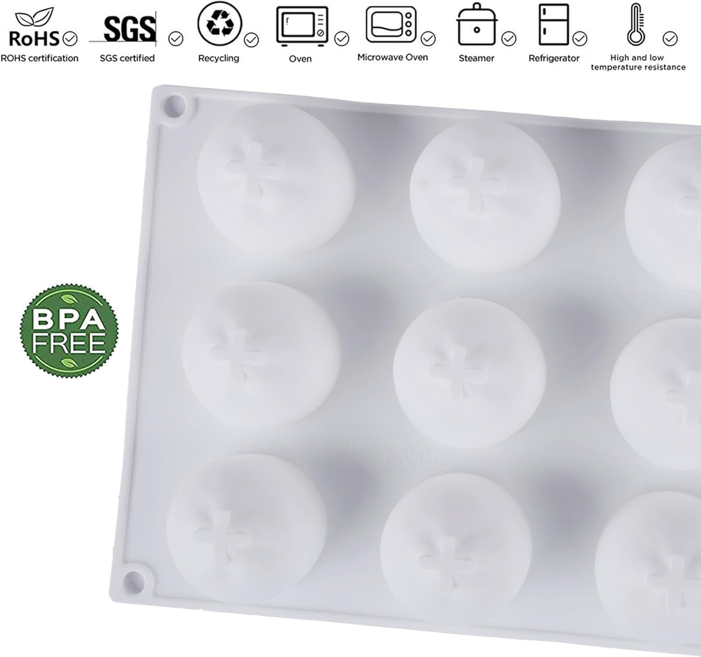 OCPO KITCHEN Orange Silicone Mold for Baking Mousse Cake, Candy, Chocolate, French Fruit Dessert, Pastry, Cupcake, Ice Cream, Pudding, Cake Decoration Mold, 3D Orange Shape (12-Cavity)