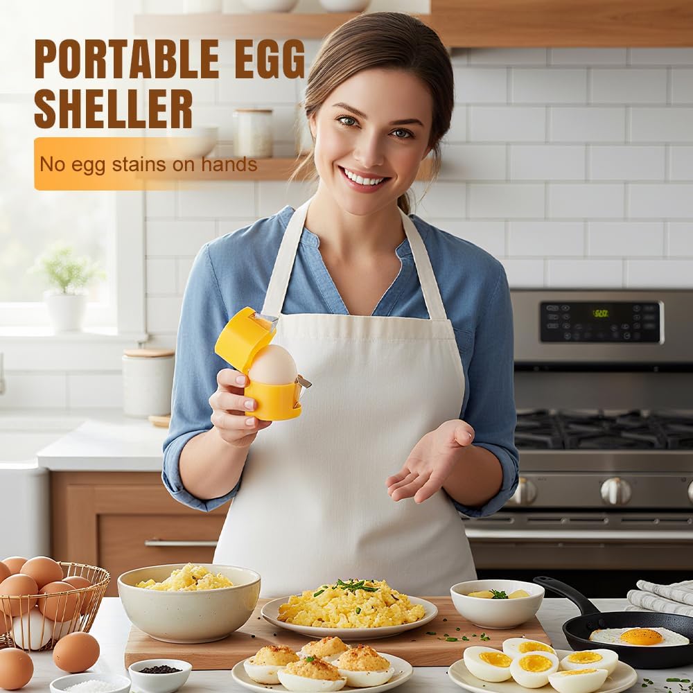 Egg Shell Opener, 2026 Upgrade Egg Peeler, Stainless Steel Egg Slicer for Hard Boiled Eggs, Egg Peeling Tool, Hard Boiled Egg Peeler, Egg Shell Cutter for Boiled Egg (Pink)