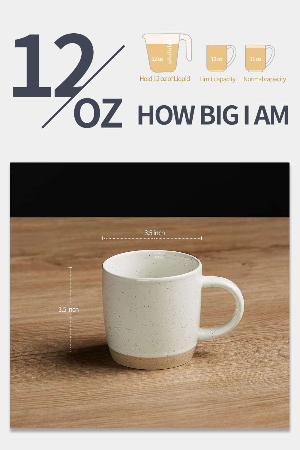 famiware Coffee Mugs for 4, 12 oz Mug Set, Dringking Cup with Handle for Coffee, Tea, Cocoa, Milk, Milkyway serise, Multi-color