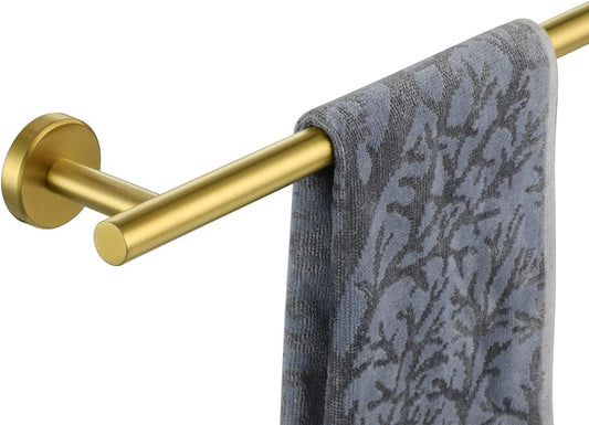 JQK Bathroom Towel Bar, Brushed Gold 12 Inch 304 Stainless Steel Thicken 0.8mm Towel Rack, Towel Holder Wall Mount, Useable Length 9 Inch TB110L9-BG