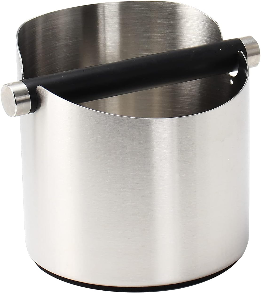 DIBTSA Coffee Knock Box, Espresso Knock Box Stainless Steel Espresso Machine Accessories with Removable Knock Bar and Non-Slip Base Coffee Grounds Container Bin, Large (Silver)