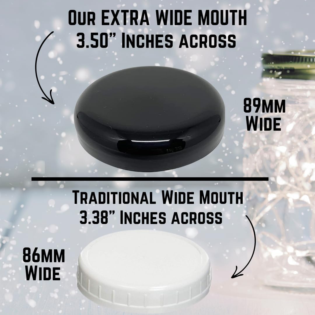 Jarming Collections 32oz Extra Wide Mouth Glass Storage Jar with BPA-Free Plastic Lid – Quart Size Airtight Mason Jar for Kitchen, Pantry, and Food Storage (3 Pack)