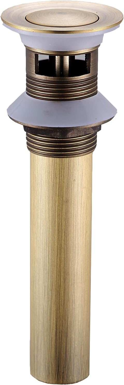 Bathroom Toilet Antique Solid Brass Pop up Drain Sink Drain Faucet Stopper Small Pop with Overflow