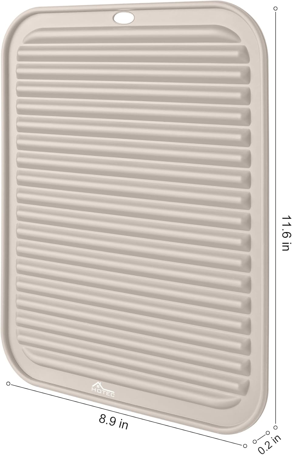 HOTEC 446℉ Heat Resistant Silicone Trivets, Hot Pot Holder Rest, Multi-Purpose Hot Pads for Kitchen Counter &Table, Set of 2, Khaki