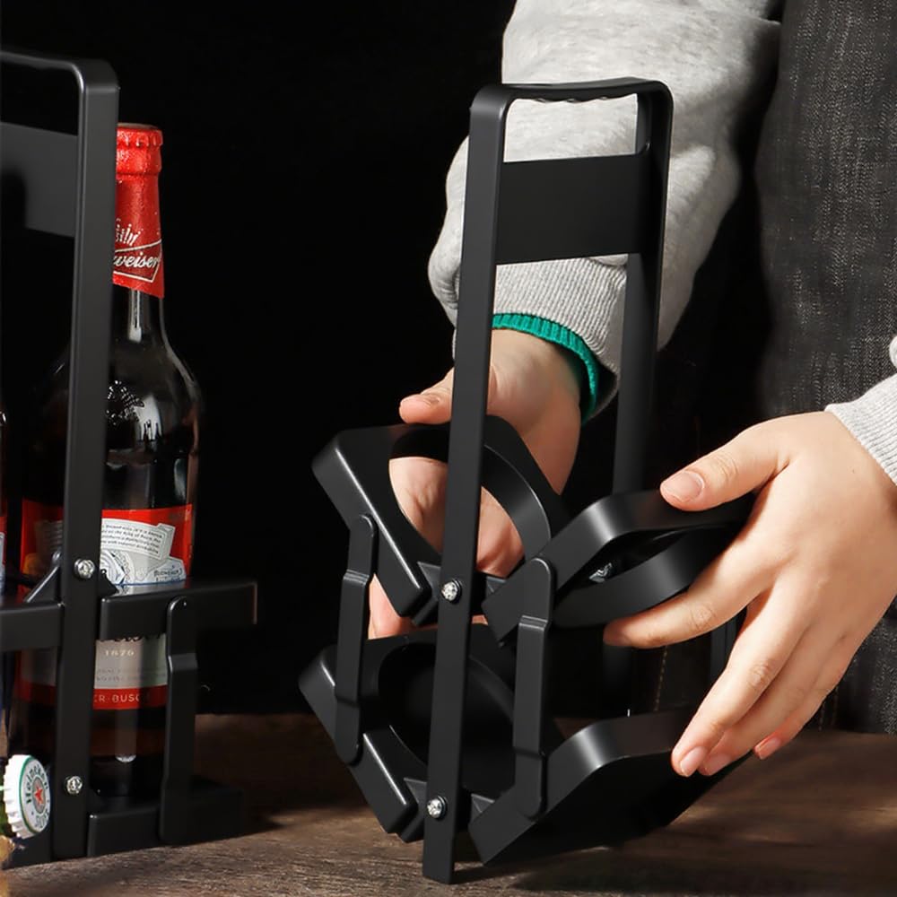 Bodaon 2 Cup Drink Carrier with Handle, Plastic Cup Carriers for Drinks, Drink Holder for Car, GrubHub/Eats Doordash Accessories, Portable Foldable Reusable Mobile, Use for Food Delivery Bag, Black