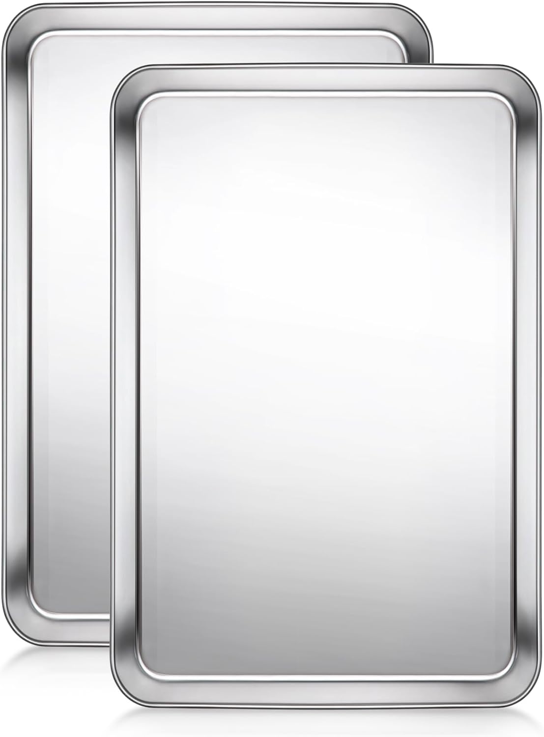 Baking Sheet, Cookie Sheet, Stainless Steel Baking Pan, 2 Piece-17.3''x 12.3'' x 1'', Half Sheet Pan for Oven, Baking Tray for Baking&Roasting, Nonstick&Nontoxic&Easy Clean