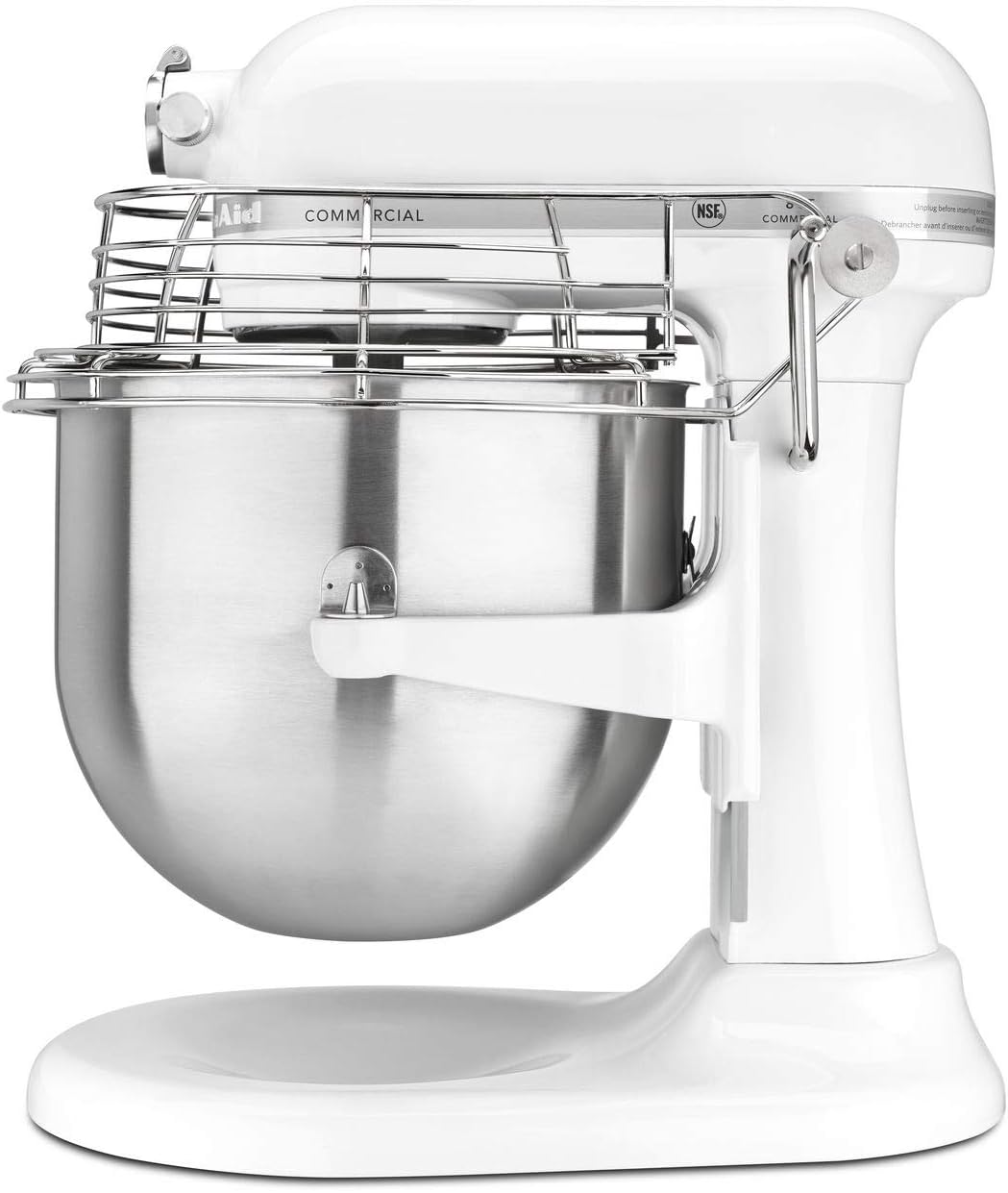 KitchenAid KSMC895WH 8-Quart Commercial Countertop Mixer with Bowl-Guard, 10-Speed, Gear-Driven, White