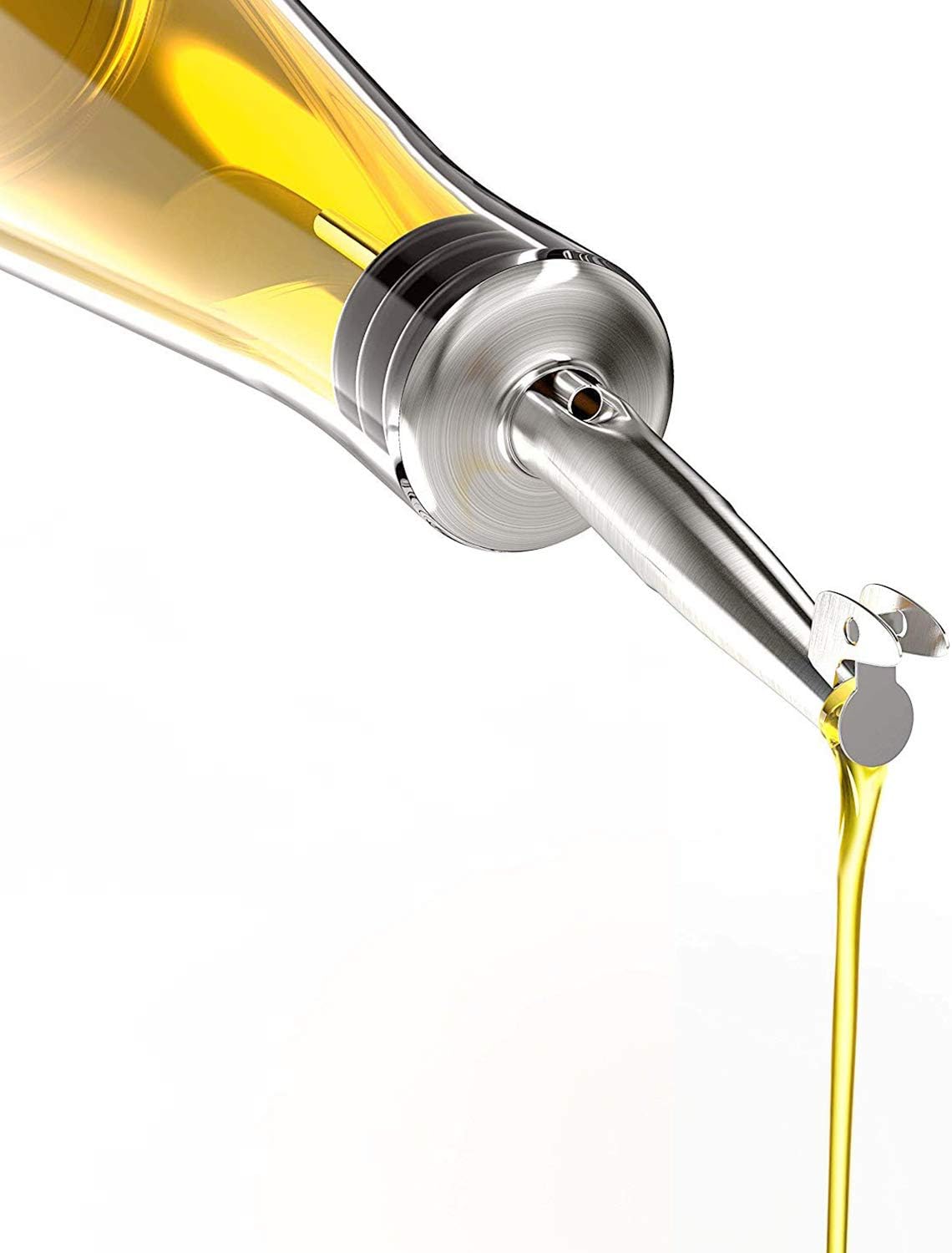 Axe Sickle 12 Pcs Oil Spout Liquor Bottle Pourer Spouts Stainless Steel Speed Pour Spouts Olive Oil Dispenser Spout with Flip Top for About 3/4"" Bottle Mouth