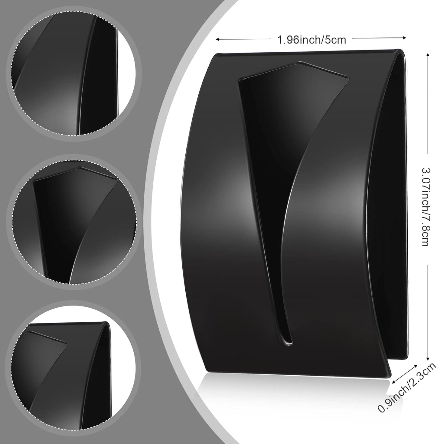 Boao 4 Pcs Self Adhesive Towel Hook Holder Grabber Stainless Steel Kitchen Dish Towel Hook Wall Mount Non Drilling Hangers Rack Hand Tea Holders for Bathroom Accesories Kitchen Gadgets(Black, White)