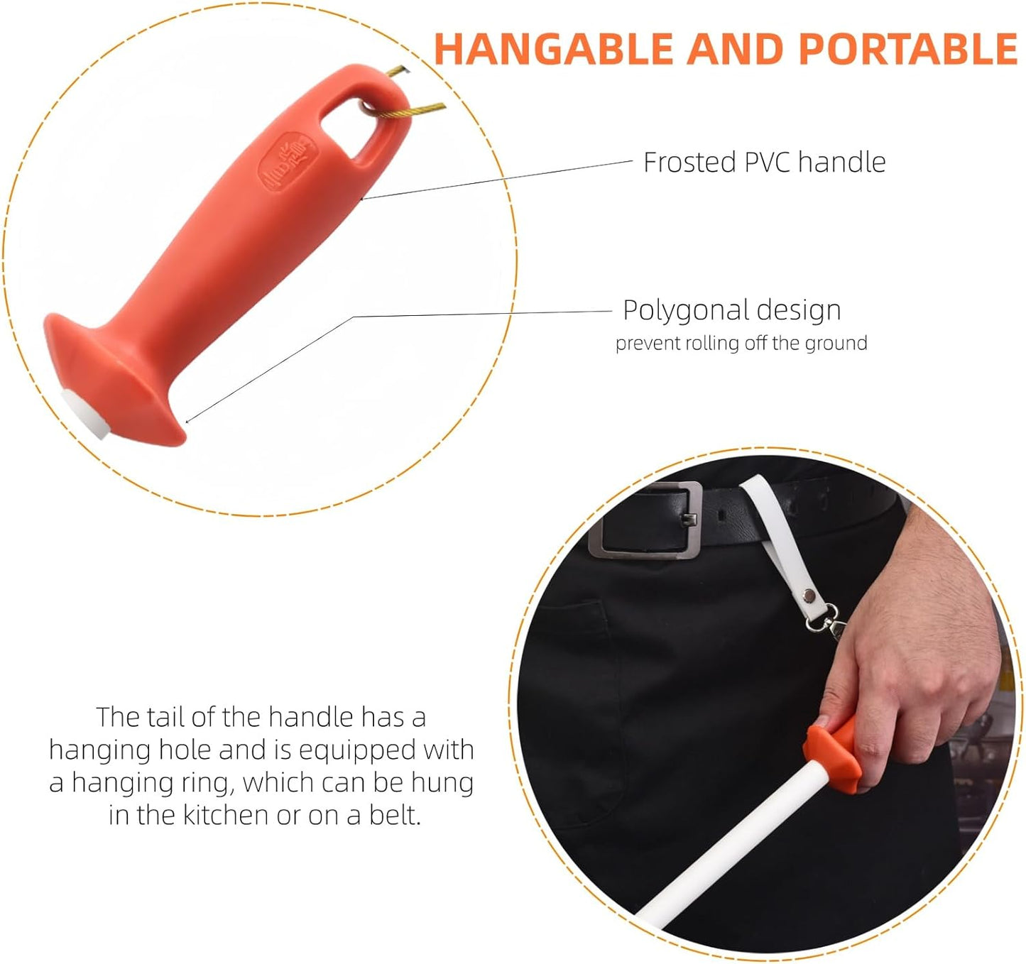 Ceramic Knife Sharpener Rod for Chefs and Home Cooks, Ceramic Honing Rod,Sharpening Steel for Kitchen Knives, Steak Blades (10 inch)