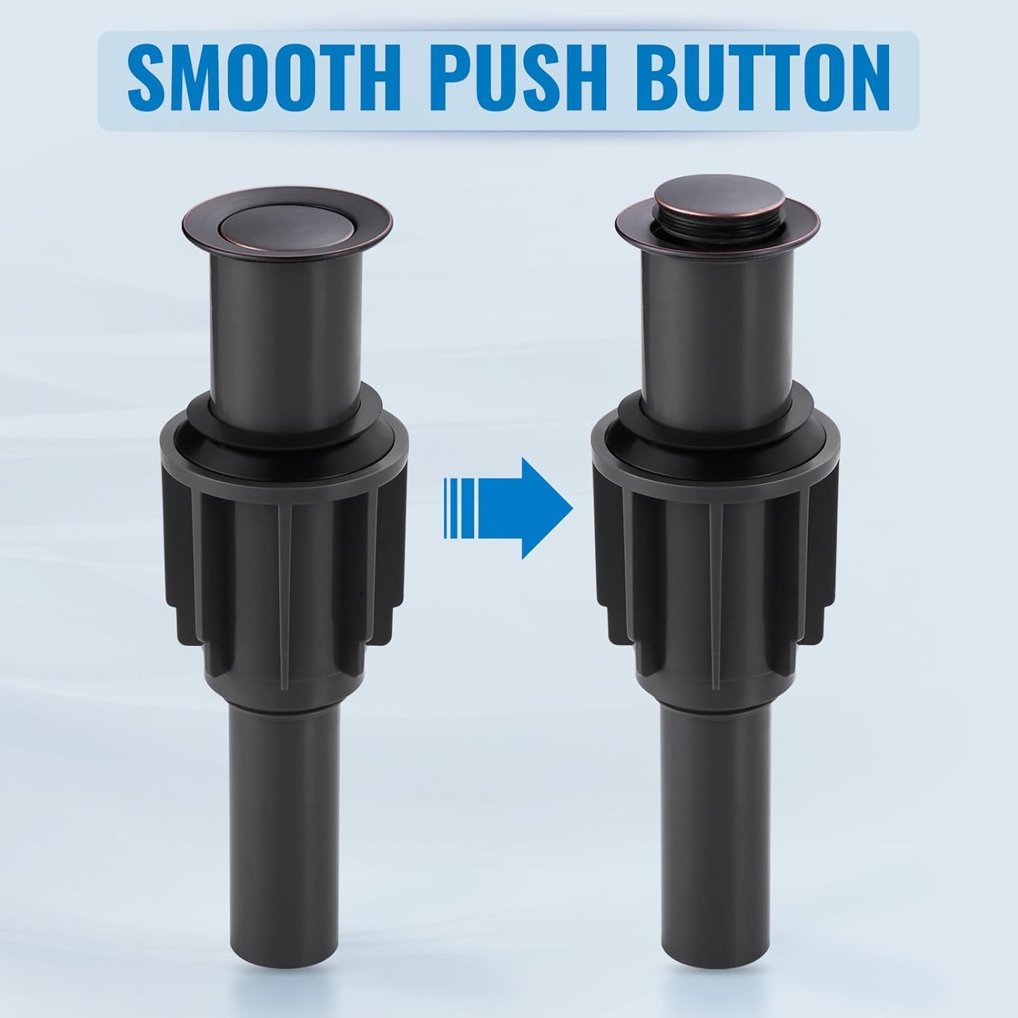 ALEASHA Pop Up Sink Drain Without Overflow, Bathroom Sink Drain Vessel Sink Stopper Pop Up Sink Drain Stopper, Pop Up Drain for Bathroom Sink Drain Strainer for Hair Catcher,Oil Rubbed Bronze