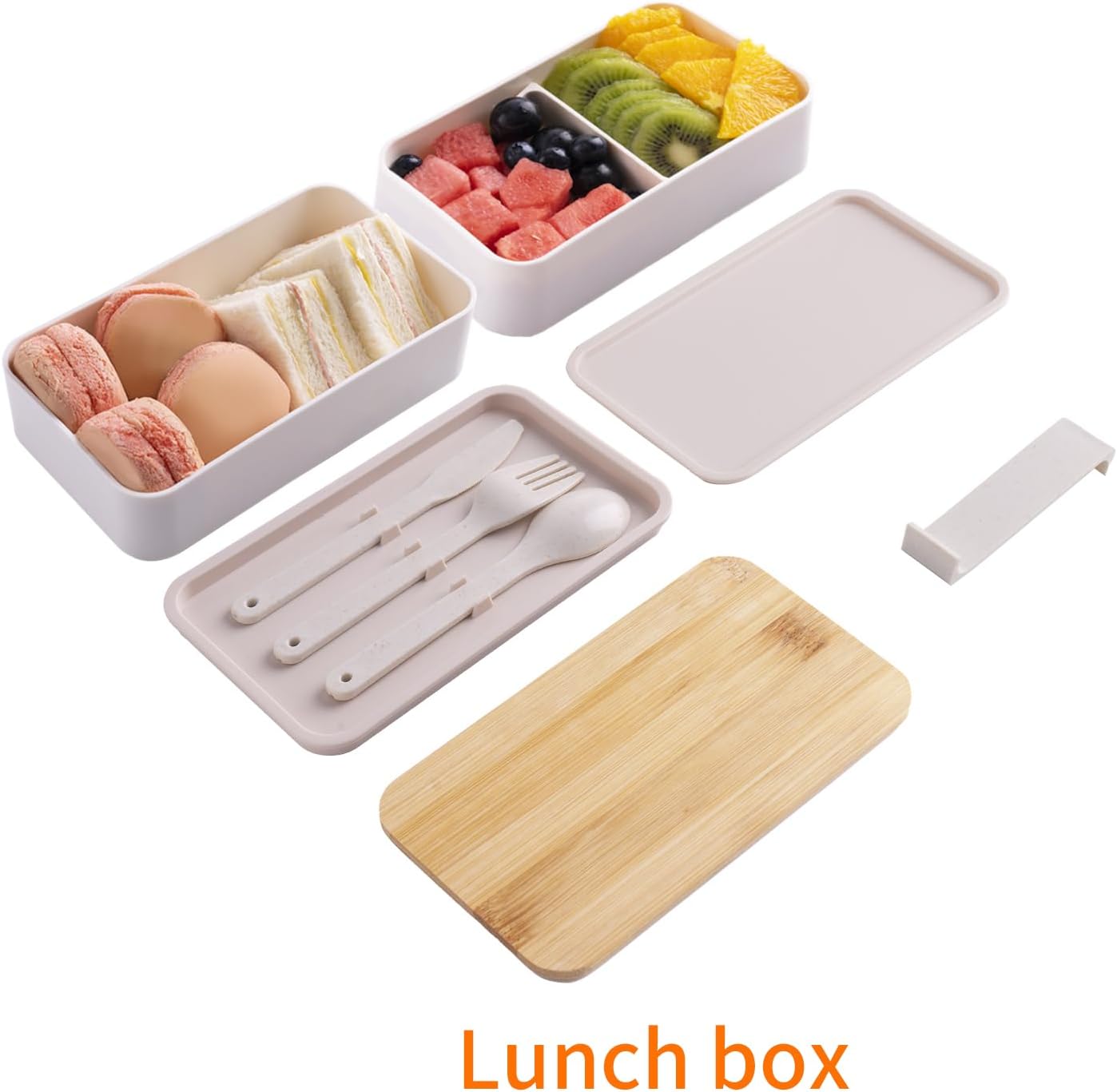 Bento Box Adult Lunch Box with lunch bag, Japanese Stackable Lunch Box Containers for Adult, Bento lunch Box with Dividers Grey